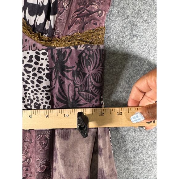 Y2K Babydoll Dress Women Small Patchwork‎ Lace Maxi Boho Whimsigoth Grunge - Picture 4 of 7